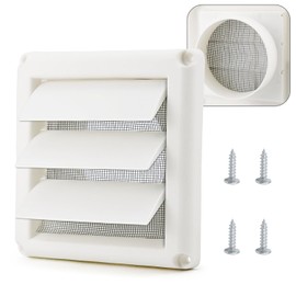 4" Dryer Vent Cover for Exterior Wall Vent Hood Outlet with Screen Includes 4 Screws 4" Dryer Vent Cover (White) by Cenipar