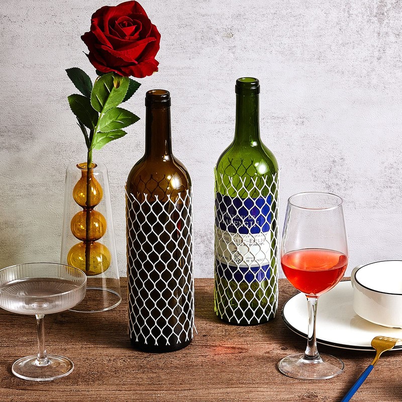 50 Pieces Wine Mesh Protective Sleeves 7.8 Inch Long Mesh