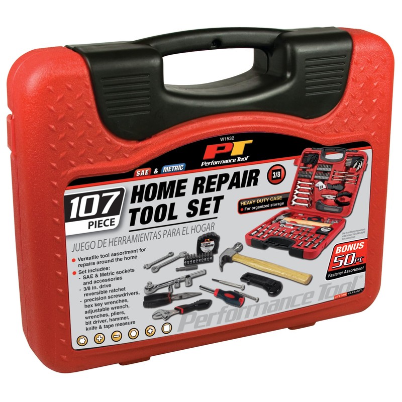 Performance Tool W1532 107pc Home & Auto Tool Set, Hand