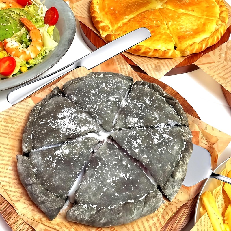 RuiChy ケーキナイフ ケーキサーバー 2点セット ケーキカッティングセット ステンレス ケーキカッター 片面ギア付きで チーズスパチュラ 簡単カット