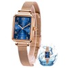 Taxau Women's Watch Women's Watches Women's Blue Square Dial Compact