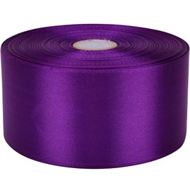 Baocuan 2 inch x 50 Yards Purple Single Face Satin Ribbon Solid Fabric Ribbon for Gift Wrapping Floral Bouquets Wedding Birthday Party Decoration Hair Floral Craft Sewing