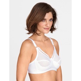 Miss Mary of Sweden Cotton Dots Patterned Non-Wired Bra That Provides Excellent Support, White