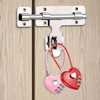 2 Pcs Pink Combination Lock, Red Heart Shape Padlock, Couple