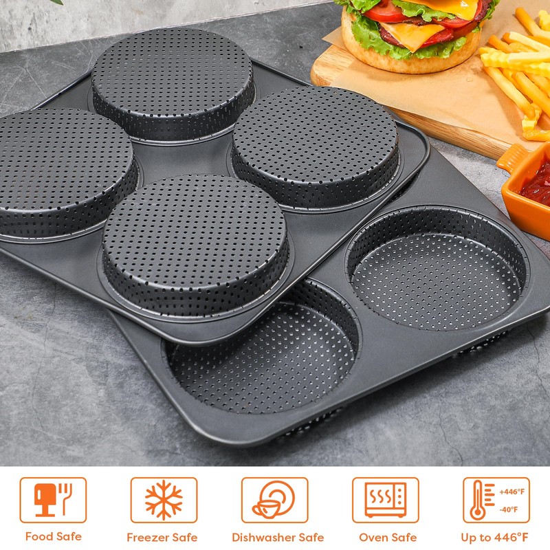 Webake 5" Large Hamburger Bun Pan, Nonstick Bun Pans for