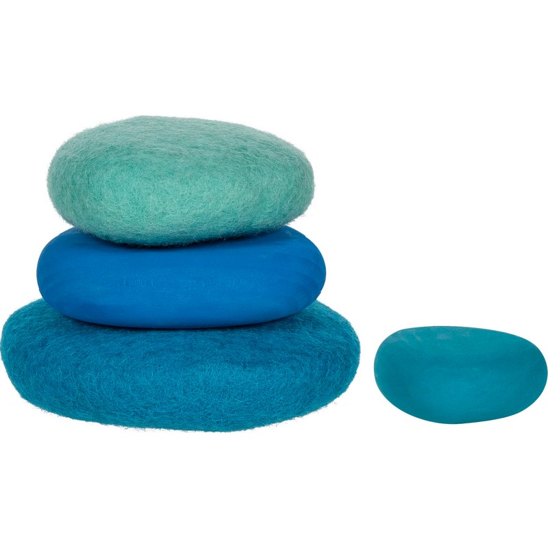 goki 58345 Evolution - Boulders, Stackable Stones Made of Wool
