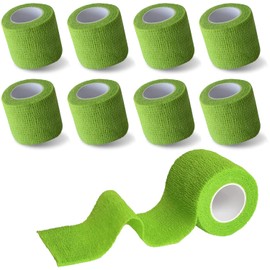 Chewarelly 8 Pack 2 in x 5 Yards Cohesive Wrap Self Adhesive Bandage Wrap Elastic Self Adherent Bandage Self Stick Vet Tape for Athletic, Wrist, Ankle, Knees, Pets (Grass Green)