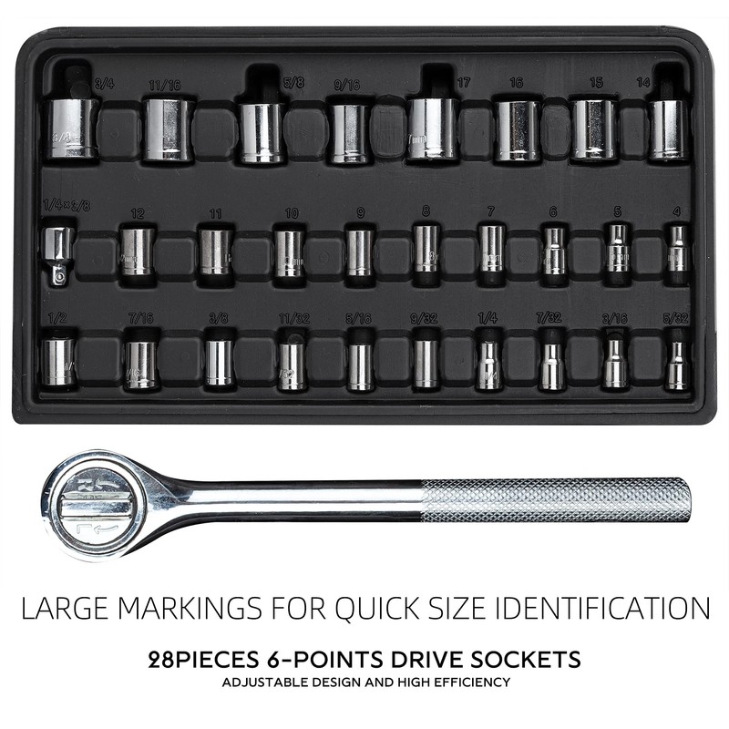 CARTMAN 123 Piece Socket Wrench Set Auto Repair Tool Set
