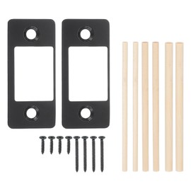 PATIKIL 1 x 2.24 inch strike plate for mortise lock, set of 2, adjustable door strike plate with screws, stainless steel door back plate for electronic locks, black