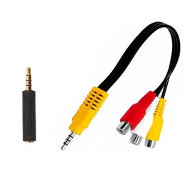 YFFSFDC 3.5mm RCA Converter Cable AV Cable 4 Pole Mini Plug with Converter Plug 4 Pole Mini Plug RCA Stereo Audio Video Converter Cable 22cm Male 3 Female Car Navigation Car Dash Recorder Back Camera TV Carrozzeria etc Video Audio Cord Red White Yellow 3