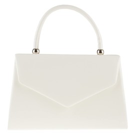 fi9® BNWT Retro Tote Patent Leather Bridal Wedding Evening Handbag Party Purse Clutch Shoulder Hand Bag (White)