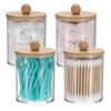 SUMTree 4 Pcs Apothecary Jars Cotton Ball & Swabs Holder