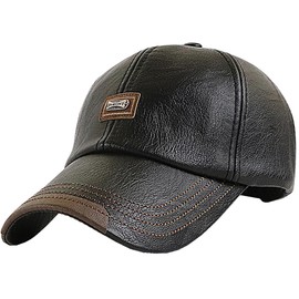 Buzz Selection CAP582 Cap, Hat, Leather, UV Protection, Running, Outdoors, Size Adjustable, Men's, Women's,, Black, Free size