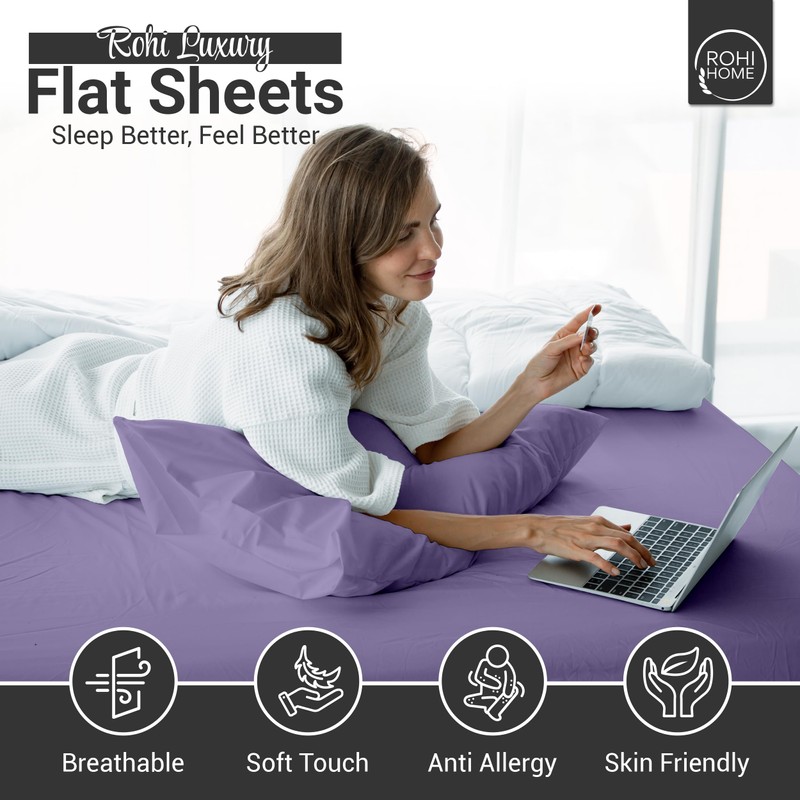 Rohi Easycare Flat sheet King – Soft Touch Polycotton Bed