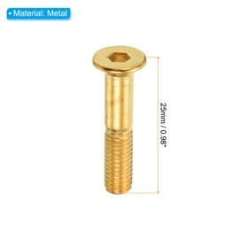 PATIKIL Skateboard Hardware Kit, 1" Mounting Screws Hex Head Bolts Nuts Set with Spanner for Longboard Cruiser, Gold