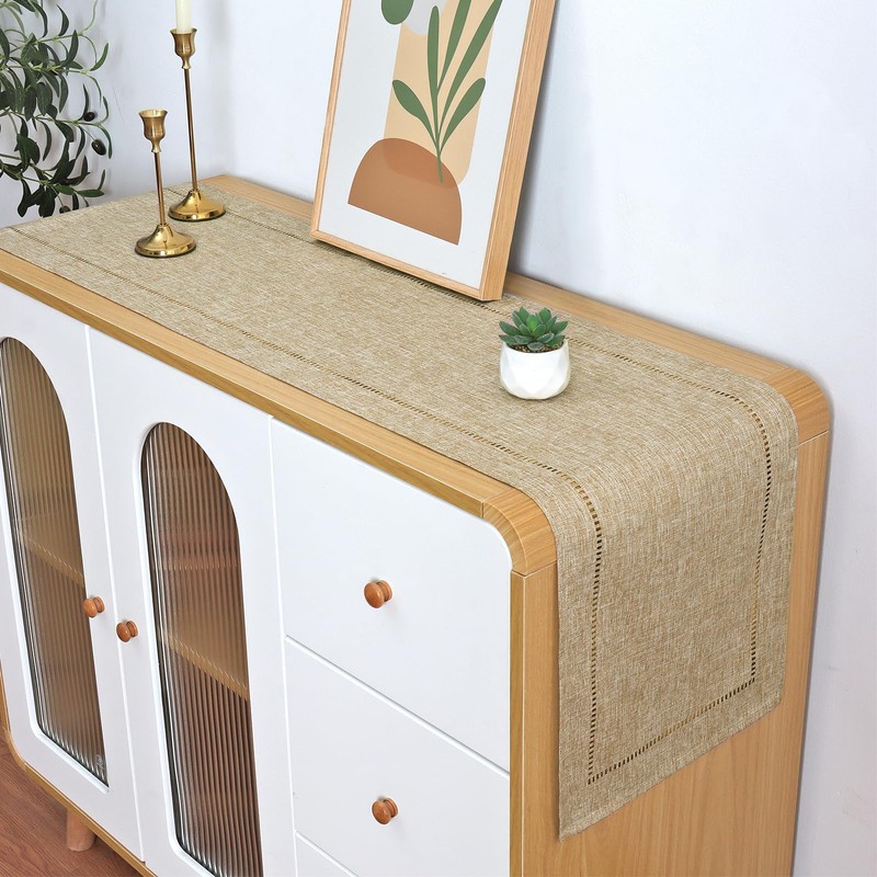 LOMOHOO Rustic Table Runner 71 Inch Long Boho Table Runner,