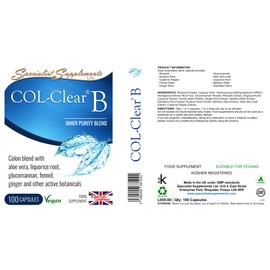Specialist Supplements COL-Clear B Internal Cleanse Support 100 Capsules