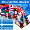 Runmeihe 3 Pack Plastic Rectangle International World Flag Table Cloth,
