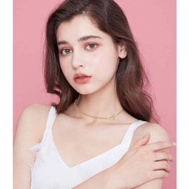 Airplane Sideways Choker Necklace S925 Sterling Silver Aircraft Jelwery Adjustable Clavicle Necklace 15+3 Inch for Women Lady, Best Gifts for Stewardess Flight Attendants (18K Golden), 15+3 inches,