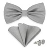 AUSUAYA Men's Bow Tie with Pocket Square and Cufflinks, Adjustable