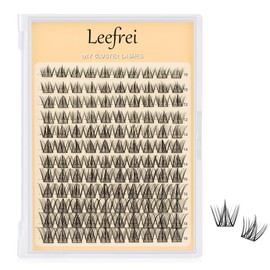 Leefrei Eyelash Clusters 10-18mm Wispy Eyelash Clusters D Curl DIY Lash Extension Natural Lash Clusters Individual Lashes (LF02 Lashes Only)