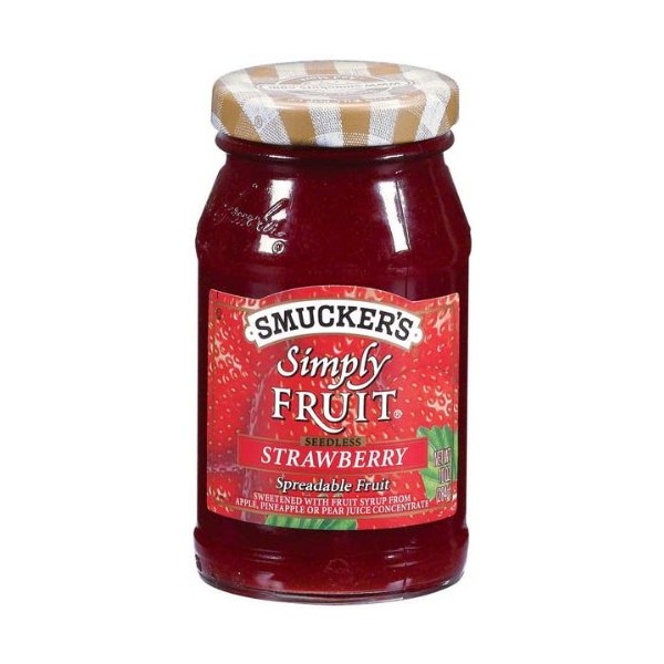 Smucker's Spreadable Fruit Simply Fruit Strawberry Seedless - 12 Pack