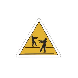 PopArt Zombie Warning Sign Sticker Decal