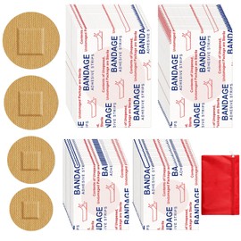 Funtery Adhesive Spot Bandage 4 Sizes Round Flexible Fabric Adhesive Round Tan Non Latex Bandage for Wound Care and Hides Skin Spots Ideal for Small Incisions(400)
