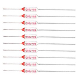 10 Piezas Fusible Térmico de Protección Térmica 250V 10A con Carcasa de Metal para Motores Transformadores Eléctricos Electrodomésticos y Aplicaciones Industriales(216 ℃)