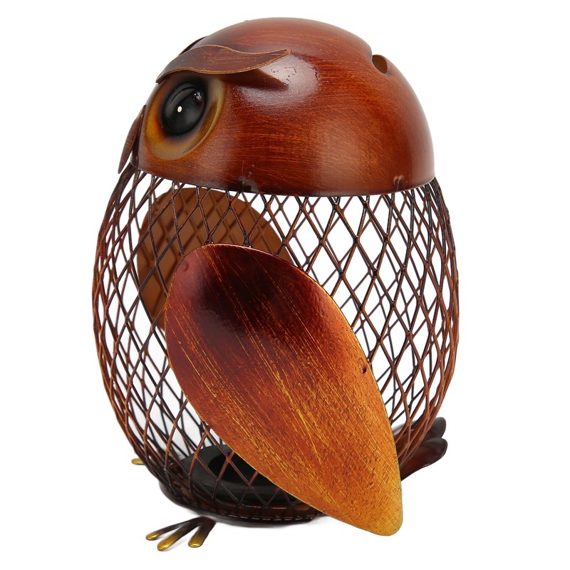 Owl Piggy Bank Owl Shaped Metal Coin Box Handwork Crafting