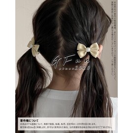 GFun Ribbon, Hair Accessory, Hair Clip, Hair Ribbon, Kids, Small, Set of 2, Pearl, Hair Ornament, Hair Arrangement, Recitals, Kindergarten Entrance Ceremonies, Outfit, Purple