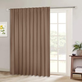NICETOWN Blackout Blinds for Patio Door, Sliding Door Insulated Blackout Curtains, Extra Wide Curtain for Villa/Hall/Parlor (Cappuccino, 80 inches W x 84 inches L, Single Panel)