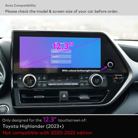 INNOSURE Tempered Glass Screen Protector for 2023/2024/2025 Toyota Highlander Limited/Platinum 12.3" Touchscreen (HD Clear)