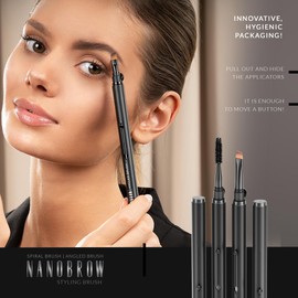 Eyebrow Brush & Brush Set Nanobrow Styling Brush - Eyebrow Makeup, Oblique Brush, Brush for Shaping and Brushing Eyebrows