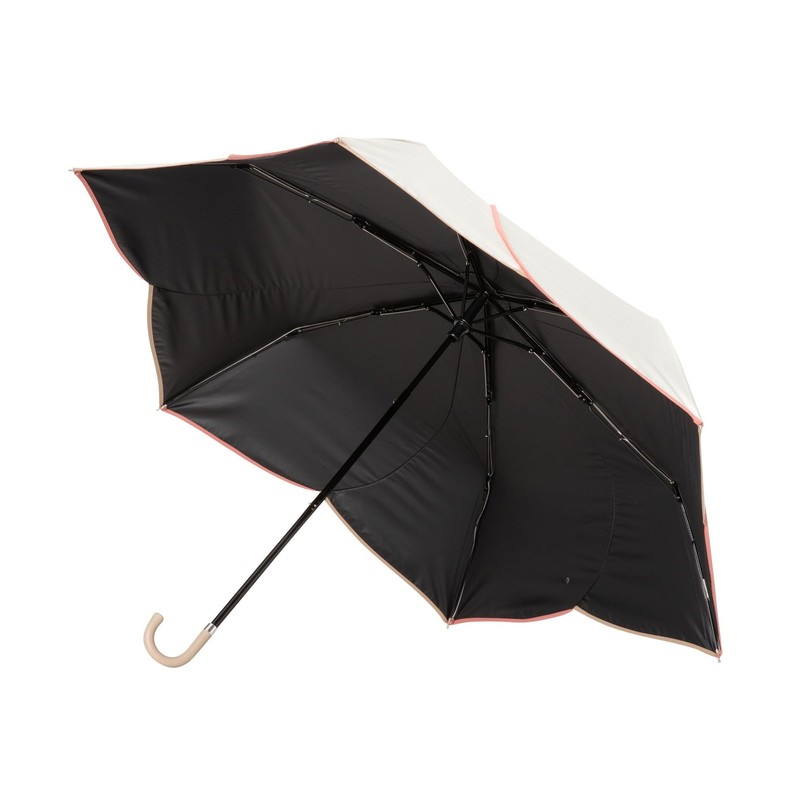 Francfranc Bi-Color Piping Folding Umbrella, 18.5 inches (47 cm), For
