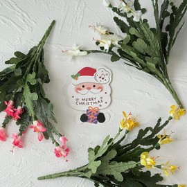 alyptus Artificial Flowers with Pot Christmas Cactus Plants Calorful Set of 3 Stunning Holiday Ornaments for Festive Home Décor (Colorful)