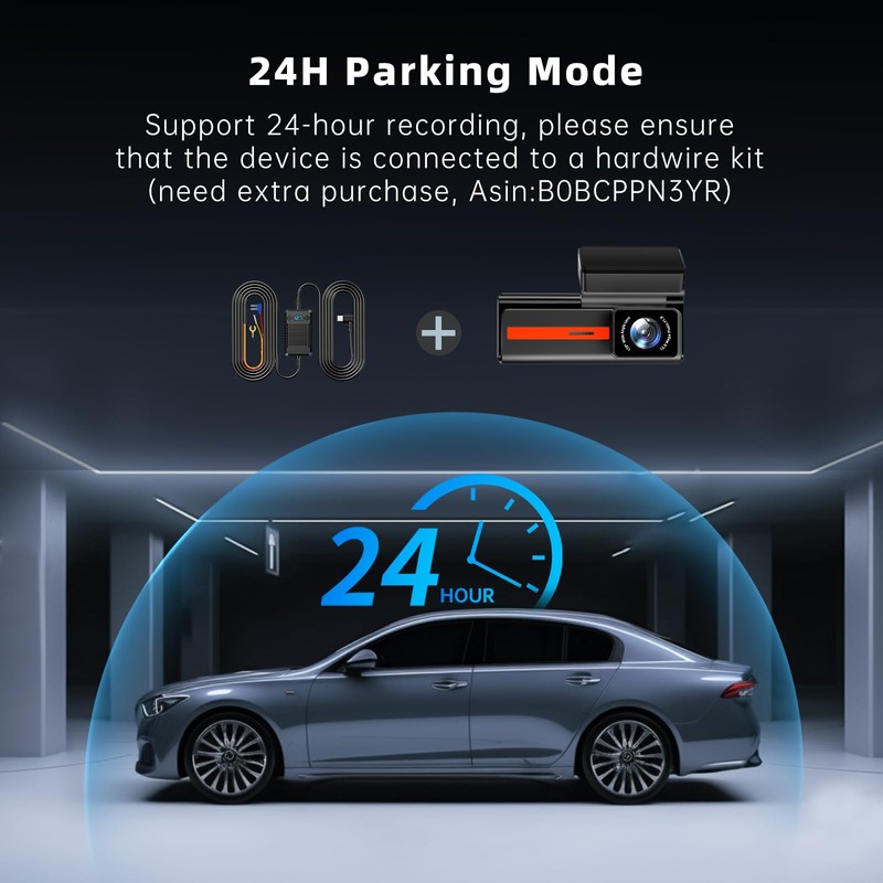 Dash Cam Front and Rear, Veement S80 4k+1080P Dual Dash