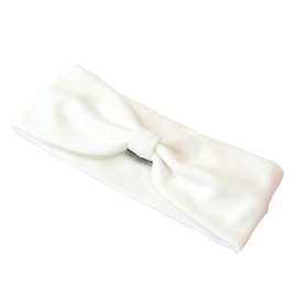 JewelVOX Hair Accessory, Hair Band, Sweat Material, Center, Ribbon, Stylish, Adult, White