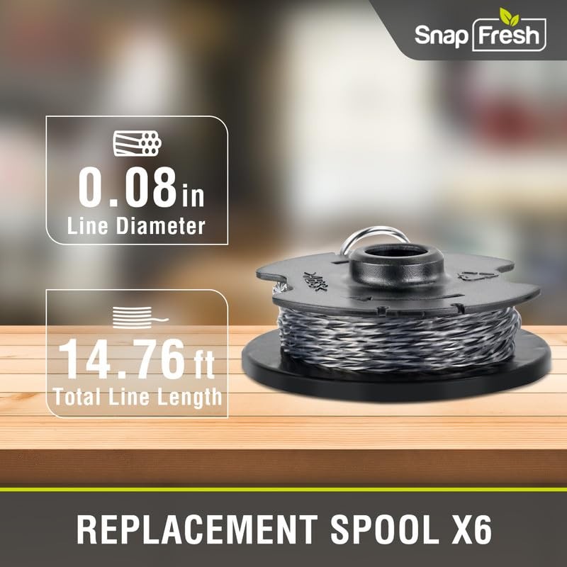 SnapFresh 6 Packs Weed Eater String, 14.76 ft 0.08" Trimmer