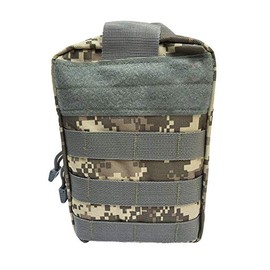 Emergency Pet First Aid Kit for Dogs, Cats, Small Animals – 40 Piece Medical Pet Disaster Kit / Bugout Bag with WildCow Vet Wrap (Camo Gray)