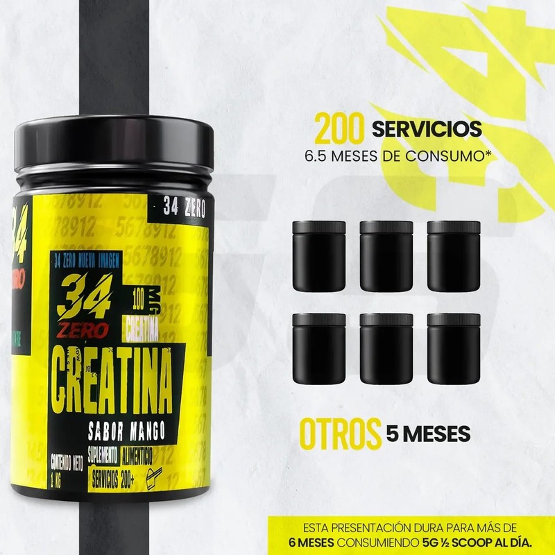 34 Zero Creatina Monohidratada Cu 1kg 2 Piezas