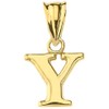 10K Yellow Gold Fine Mini Dangling Initial A-Z Charm 1/2"