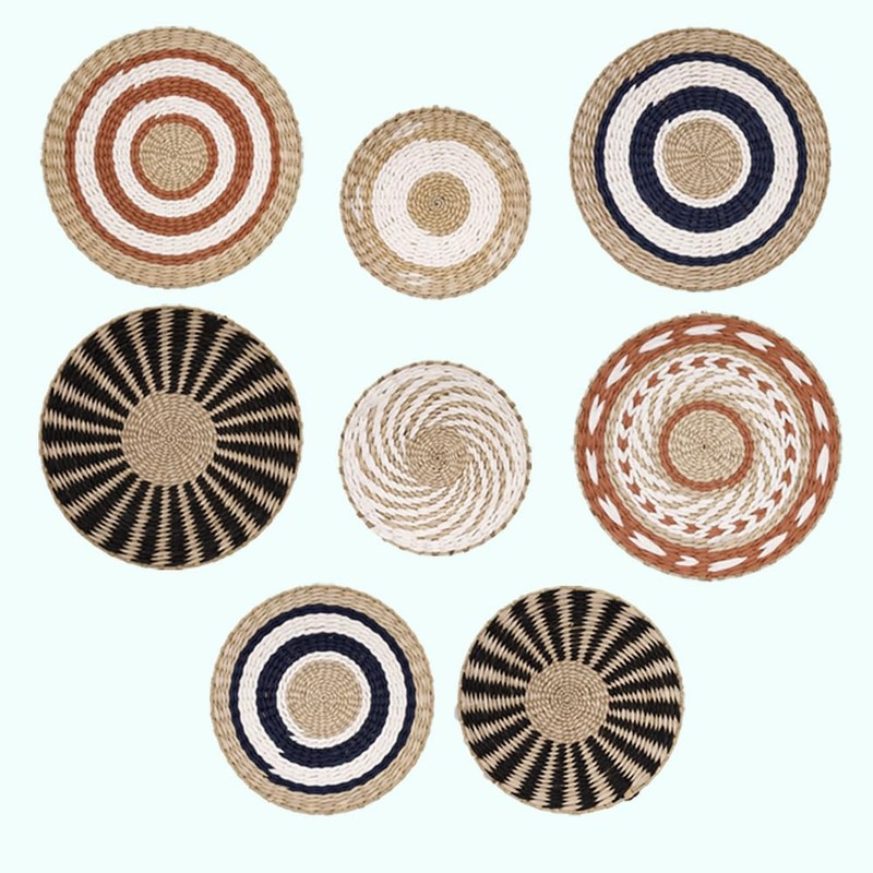 DECCARO Boho Wall Basket, White, Small