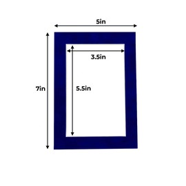 5x7 Precut Royal Blue Suede Picture Matboard for 4x6 Photo - for Frames Measuring 5 x 7 Inches - Bevel Cut Matte to Display Art Measuring 4 x 6 Inches - Acid Free ONE MAT