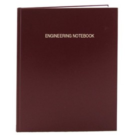 BookFactory Burgundy Engineering Notebook - 240 Pages (.25" Ruled Format), 8 7/8" x 11 1/4", Burgundy Cover, Smyth Sewn Hardbound (LIRPE-240-LLR-A-LMT4)
