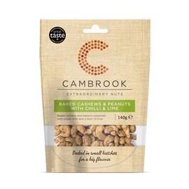Cambrook Baked Cashews & Peanuts with Chilli & Lime 140g (Pack of 10)