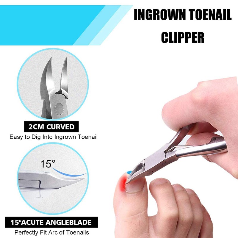 Ingrown Toenail Tool Kit (9PCS), Professional Toe Nail Clipper Set