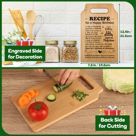 Birthday Gifts for Her & Him - Decoration Ideas, Years Old Gift Baskets for Boyfriend, Girlfriend & Best Friend - Happy Birthday Recipe Cutting Board