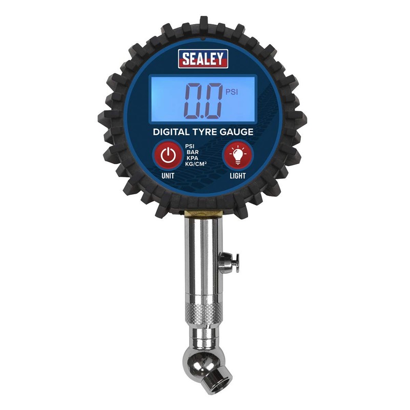Sealey TST001 Digital Tyre Pressure Gauge with Swivel Head &