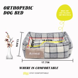 Ansberta Cat Bed Grey Walk-in Rectangular Cat Bed,Cat Bed for Indoor Cats,Comfortable and Ultra Soft,Washable & Non-Slip Cat Sofa